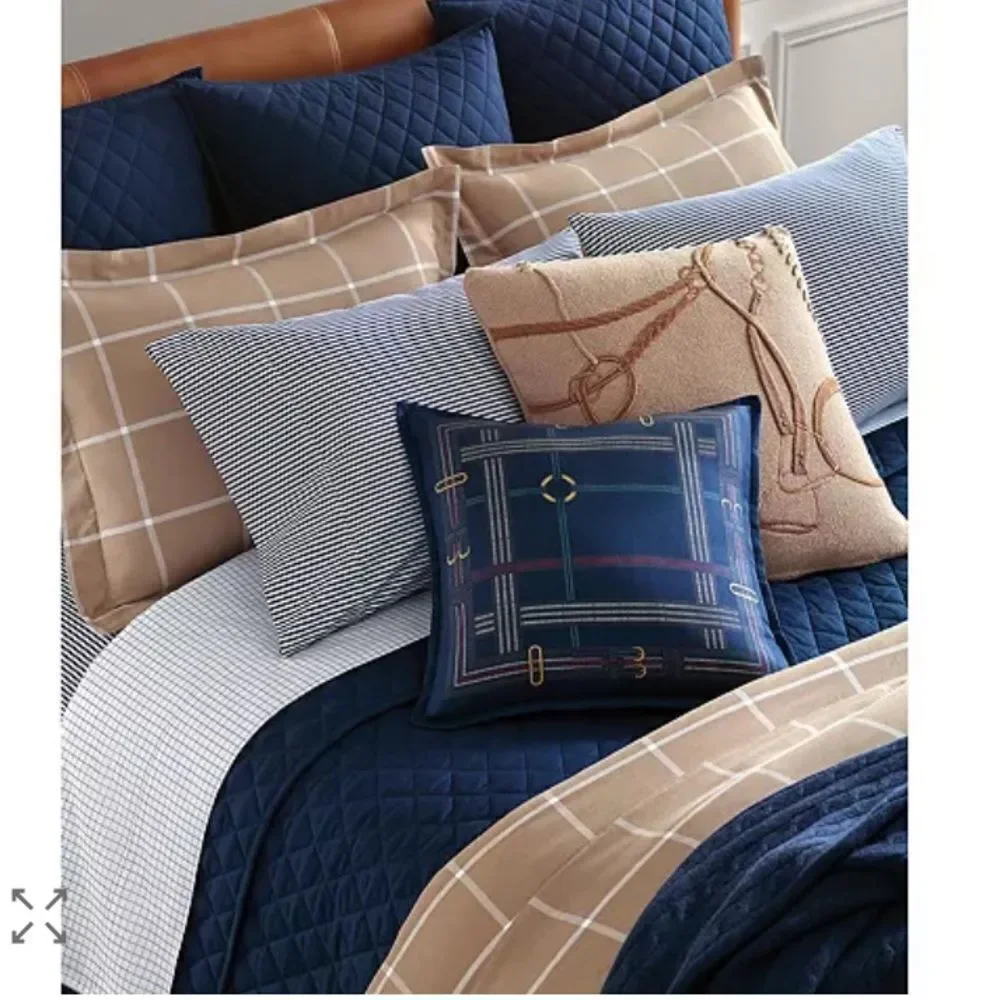 Ralph Lauren Modern Equestrian Windowpane Duvet Cover